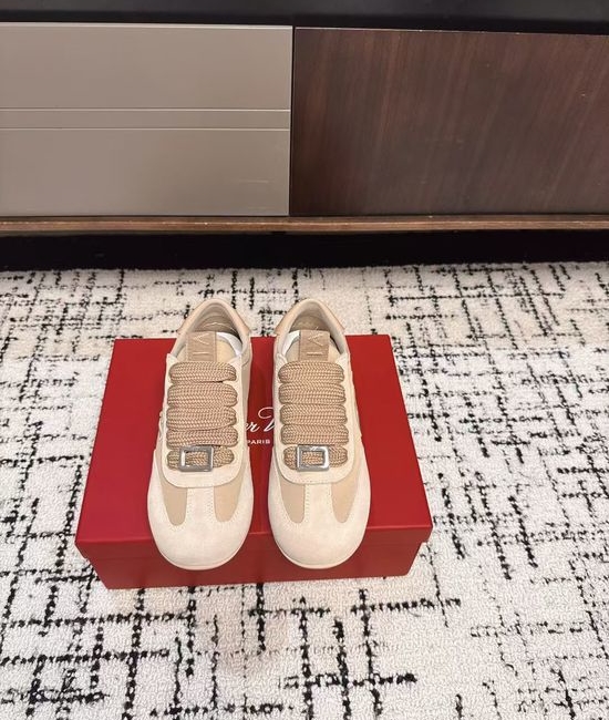 Roger Viver RV Classic Soft Suede Silk Casual Sneakers Non-slip Daily Shoes