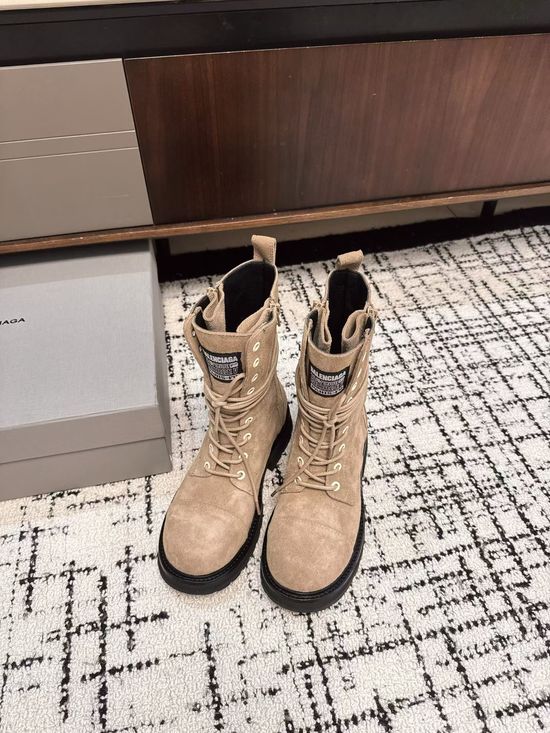 Balenciaga Genuine Leather Casual Non-slip Martin Boots
