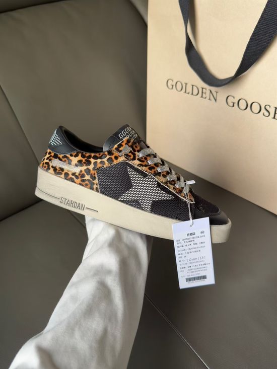 Golden Goose Couple s Leopard Print Dirty Style Shoes, High Quality 