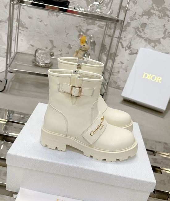 Christian Dior CD Genuine Leather Ankle Boots With Soft Comfort Sole