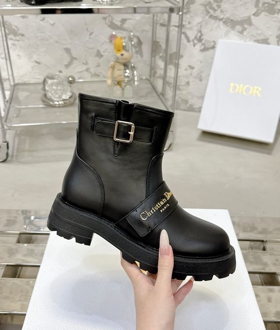Christian Dior CD Genuine Leather Ankle Boots With Soft Comfort Sole