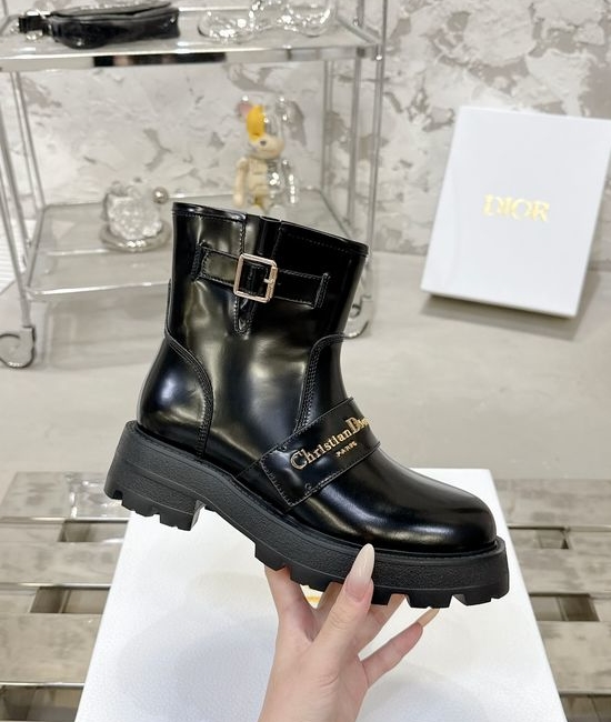 Christian Dior CD Genuine Leather Ankle Boots With Soft Comfort Sole