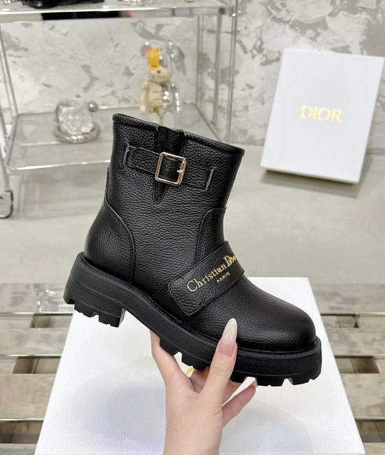 Christian Dior CD Genuine Leather Ankle Boots With Soft Comfort Sole