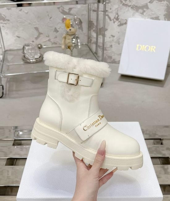 Christian Dior CD Genuine Leather Soft Sole Warm Ankle Boots