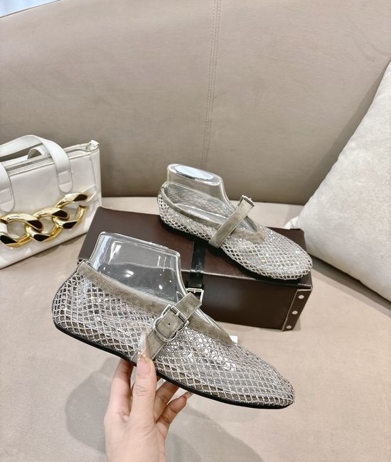 Alaia Rhinestone Mesh Mary Jane Shoes Breathable Fancy Footwear