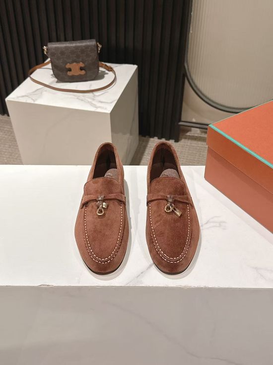 Loro Piana Classic Tassel Suede Loafers Comfortable Minimalist Daily Shoes