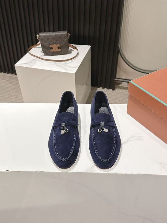 Loro Piana Classic Tassel Suede Loafers Comfortable Minimalist Daily Shoes