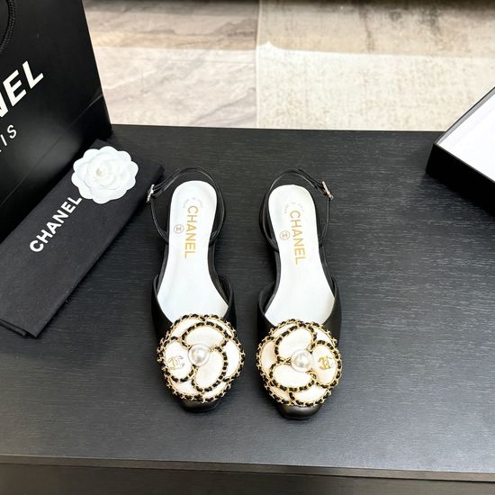 Chanel Camellia Decor Mary Jane Shoes Soft Genuine Leather Upper