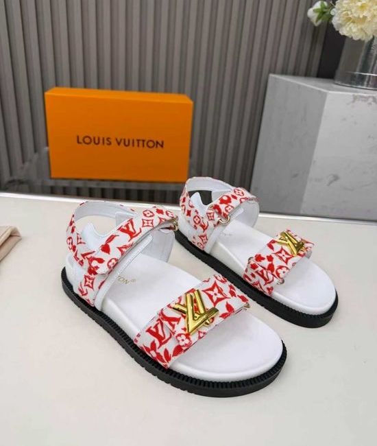 Louis Vuitton LV Premium Cowhide Leather Lined Platform Slides