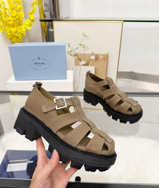 Prada Non-slip Platform Roman Sandals for Casual Outdoor Wear