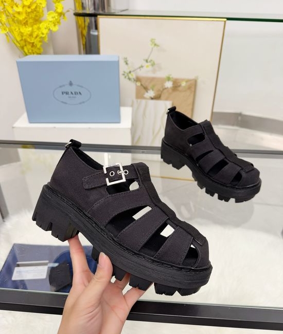 Prada Non-slip Platform Roman Sandals for Casual Outdoor Wear