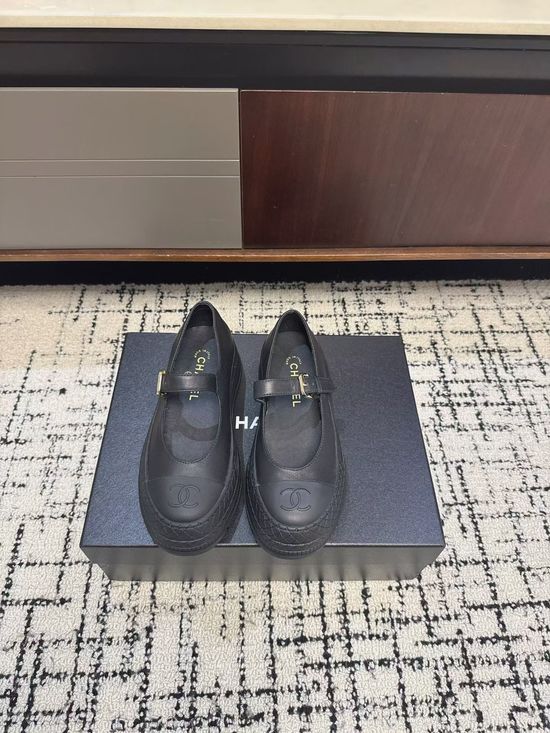 Chanel Classic Black White Thick Sole Comfortable Mary Jane Shoes