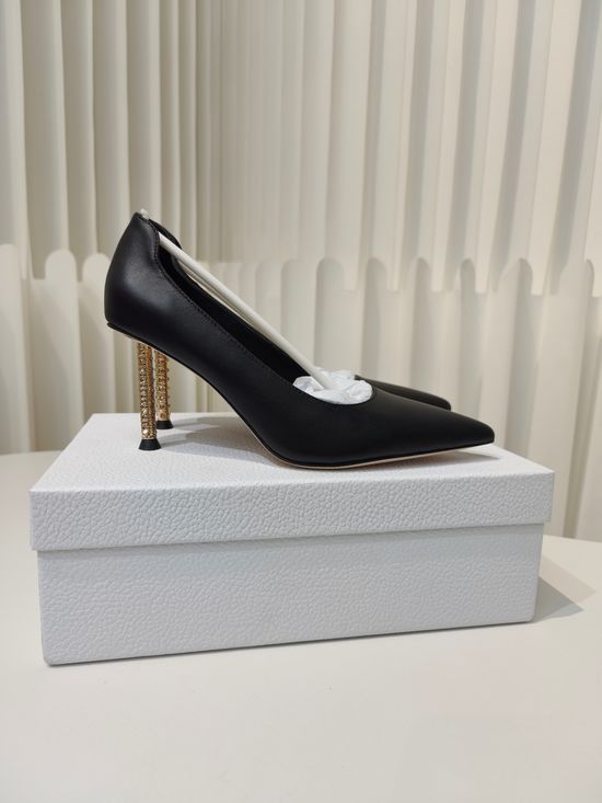 Christian Dior Pointed Toe Pumps With Unique Metallic Heel