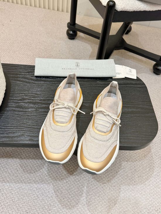 Brunello Cucinelli Comfortable Knit Casual Sneakers With Soft Cushioned Sole