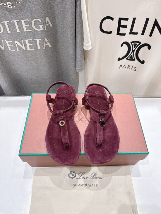 Loro Piana Minimalist Suede Flip Flop Sandals Soft Premium Leather Sole