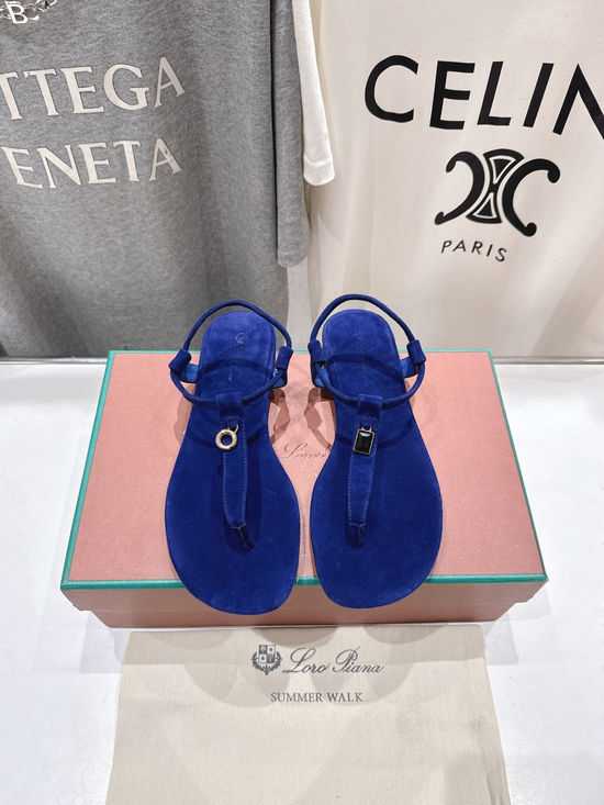 Loro Piana Minimalist Suede Flip Flop Sandals Soft Premium Leather Sole