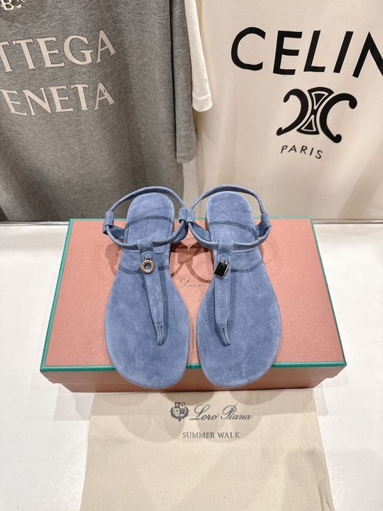Loro Piana Minimalist Suede Flip Flop Sandals Soft Premium Leather Sole