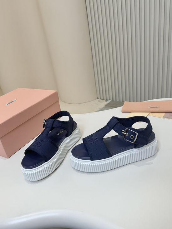 Miu Miu Elegant Comfortable Sandals Adjustable Strap Non Slip Casual Shoes