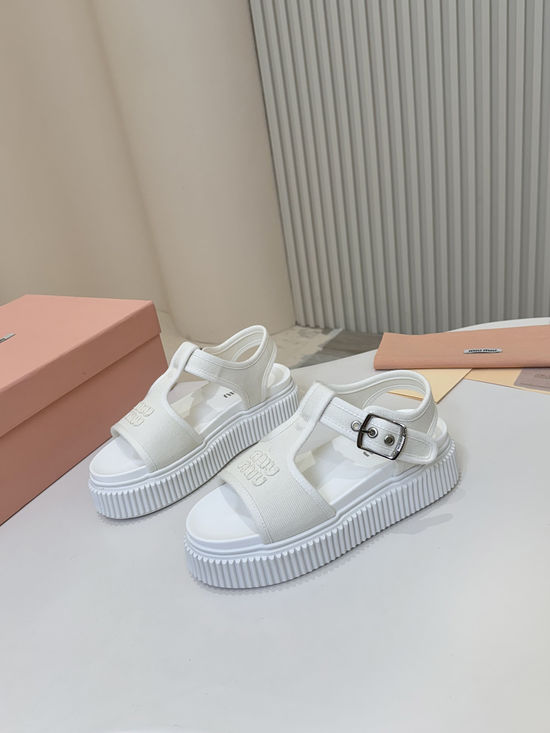 Miu Miu Elegant Comfortable Sandals Adjustable Strap Non Slip Casual Shoes