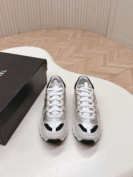 Chanel Leather Upper Platform Sneakers Breathable Lining Casual Daily Footwear