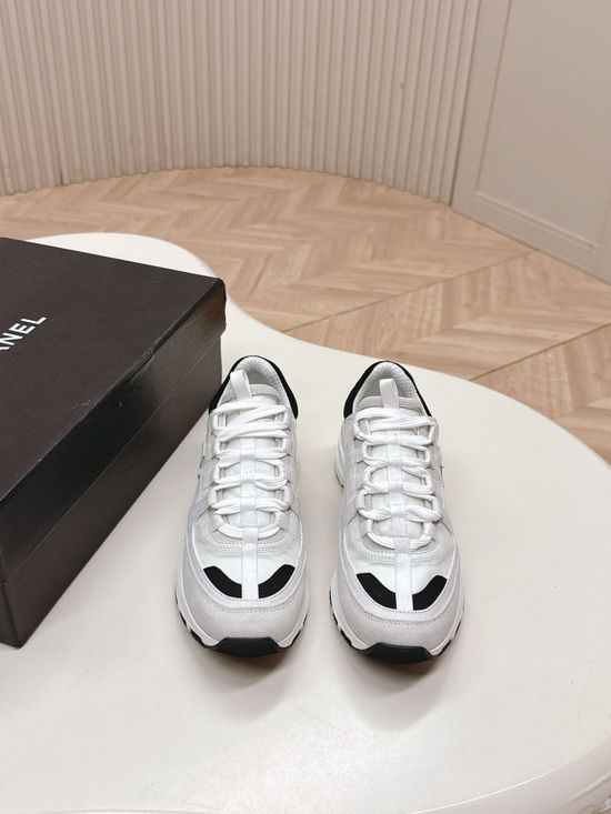 Chanel Leather Upper Platform Sneakers Breathable Lining Casual Daily Footwear
