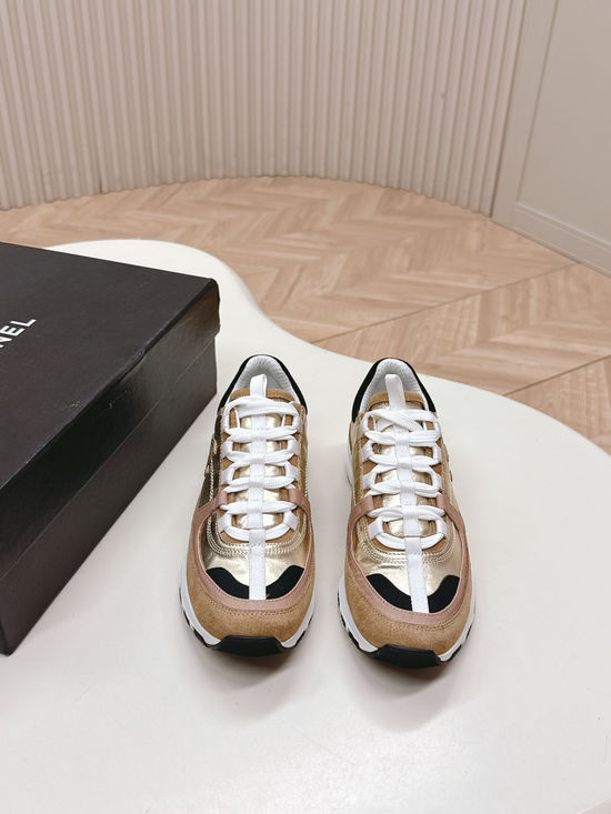 Chanel Leather Upper Platform Sneakers Breathable Lining Casual Daily Footwear