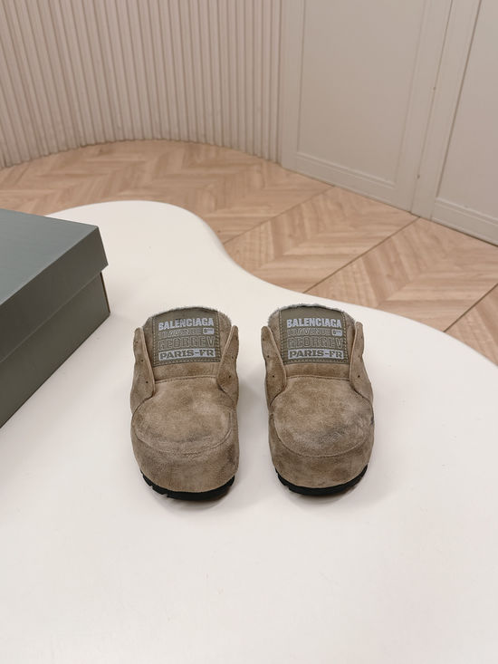 Balenciaga Vintage Suede Slip On Clog Shoes Soft Cork Insole