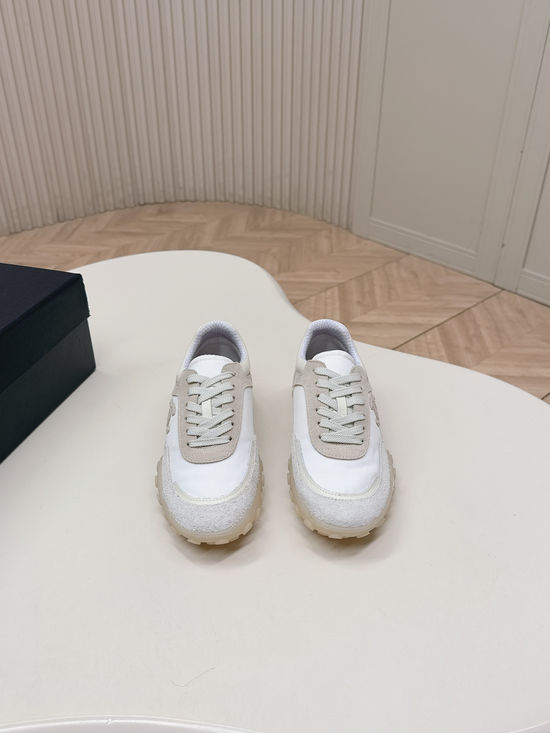 Chanel Color-block Leather Platform Casual Sneakers Comfortable