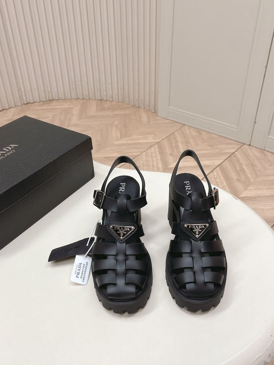 Prada Cut Out Upper Comfortable Non Slip Casual Sandals
