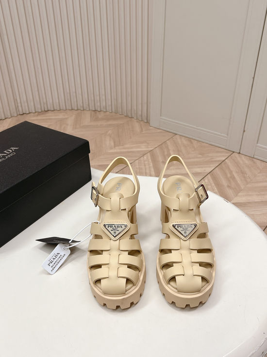Prada Cut Out Upper Comfortable Non Slip Casual Sandals