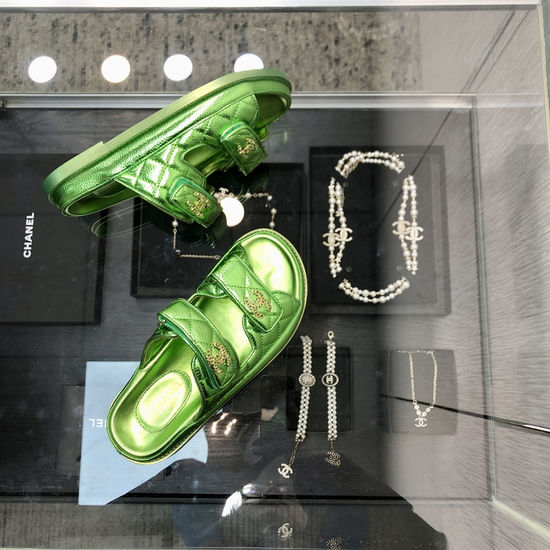 Hermes Grain Leather Hook And Loop Slides