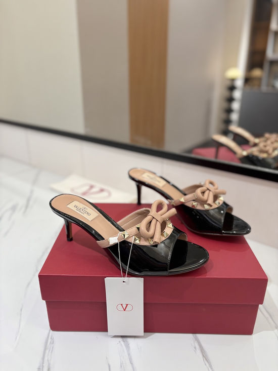 Valentino Studded Bow Decor Stiletto Heel Dress Sandals