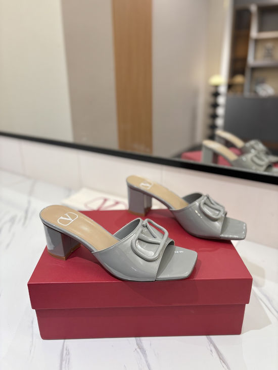 Valentino Chunky Heel Slide Sandals Comfortable Daily Wear