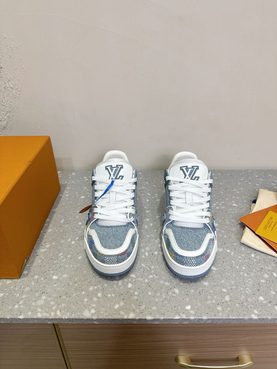 Louis Vuitton Premium Leather Casual Skate Sneakers Retro Styled
