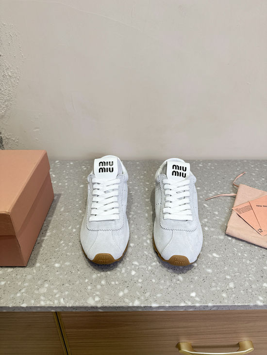 Miu Miu Vintage Retro Casual Athletic Training Shoes With Premium Leather