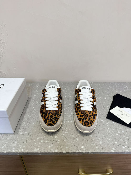 Celine Suede Leather Casual Trainers With Logo Detail