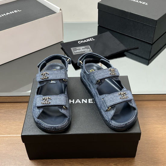 Chanel Premium Hook-and-loop Casual Sandals with Exquisite Hardware Decor