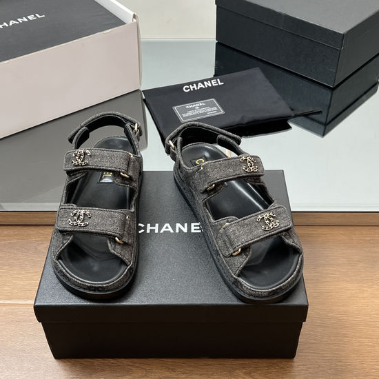 Chanel Premium Hook-and-loop Casual Sandals with Exquisite Hardware Decor