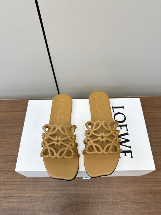 Loewe Premium Leather Slip-On Casual Summer Slides