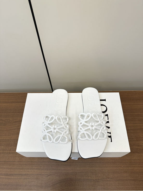 Loewe Premium Leather Slip-On Casual Summer Slides