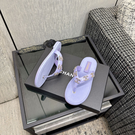 Chanel Premium Waxed Leather Flip Flops with Leather Sole