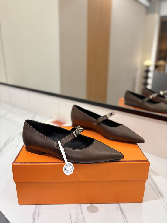 Hermes Soft Sheepskin Leather Sole Premium Casual Shoes