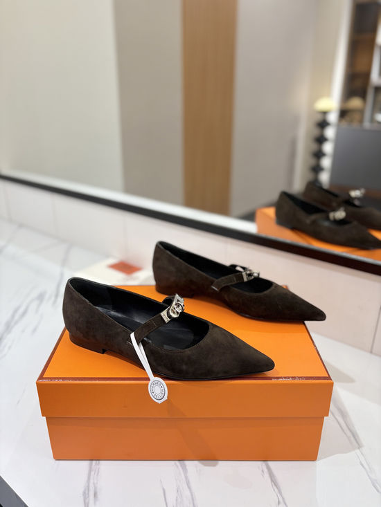 Hermes Premium Suede Leather Sole Comfortable Casual Shoes