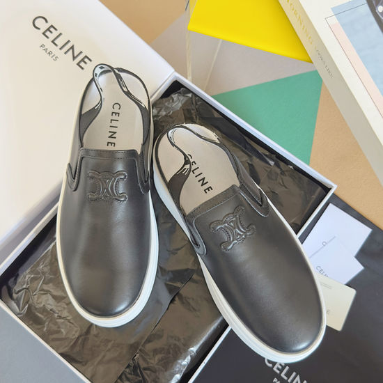 Celine Genuine Leather Thick Sole Casual Sneakers