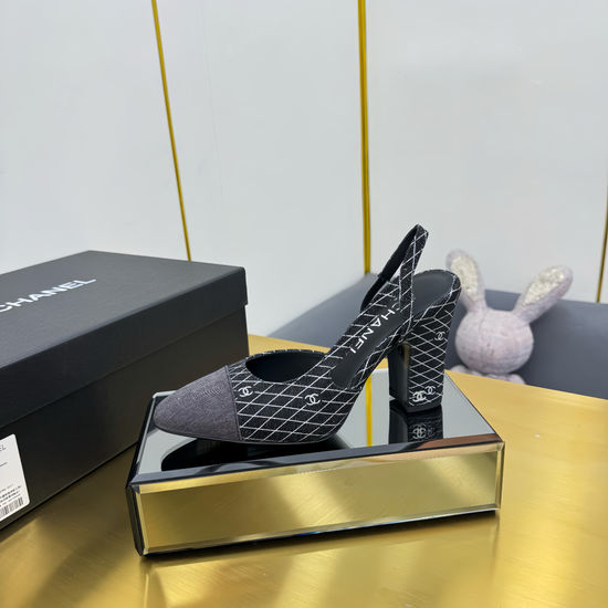 Chanel Classic Two Tone Slingback Sandals Premium Leather Upper