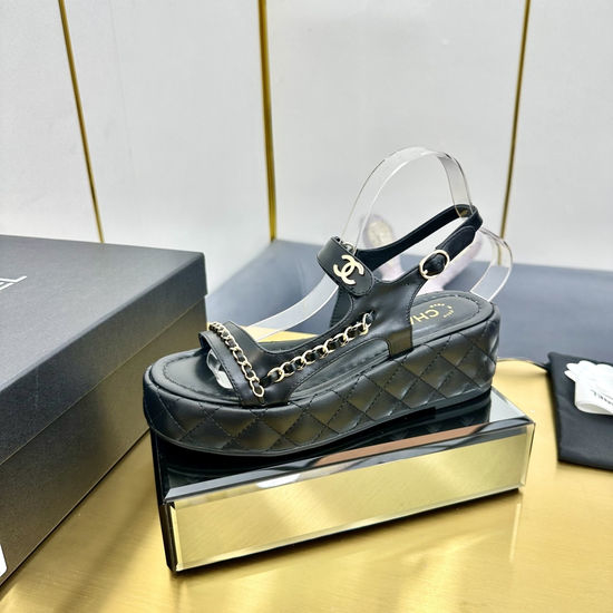 Chanel Vintage Retro Round Toe Block Heel Backless Sandals