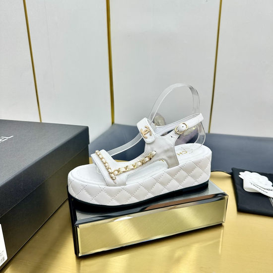 Chanel Vintage Retro Round Toe Block Heel Backless Sandals
