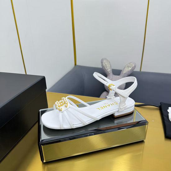 Chanel Classic Two-Tone Block Heel Strap Sandals