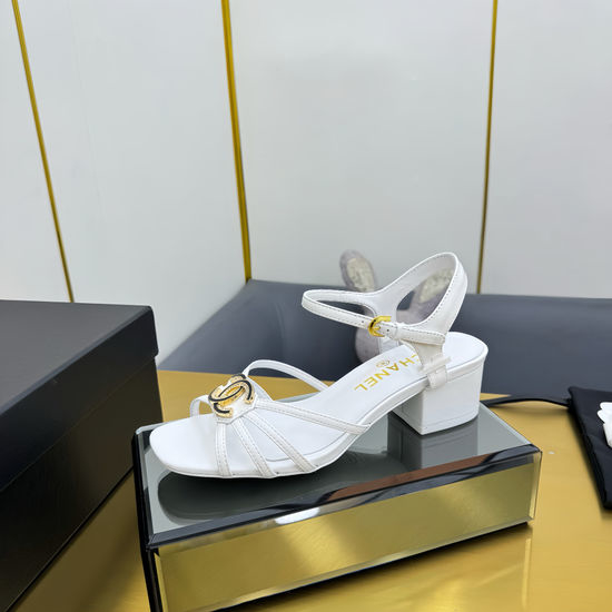 Chanel Classic Two-Tone Block Heel Strap Sandals