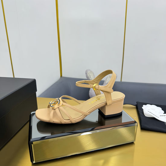Chanel Classic Two-Tone Block Heel Strap Sandals